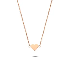 Heart necklace rosé gold