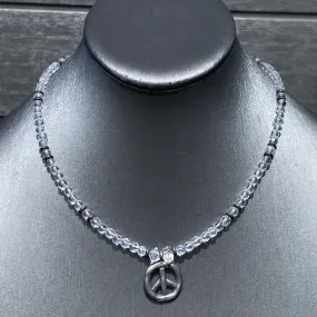 Herkimer Diamond Peace Necklace