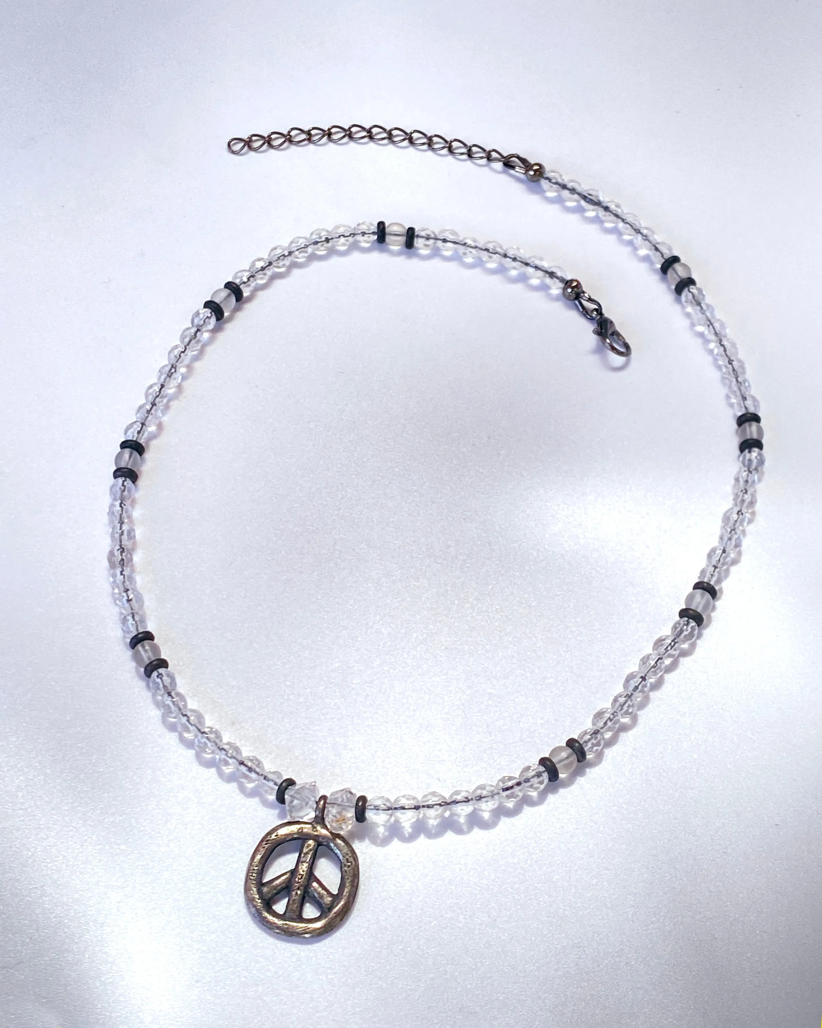 Herkimer Diamond Peace Necklace