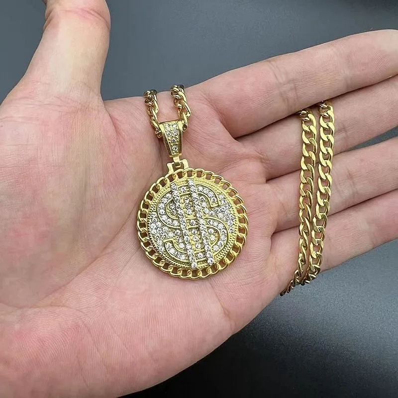 Hip Hop Dollar Symbol Zircon Pendant