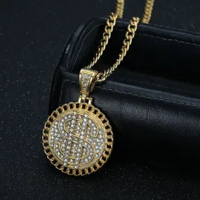 Hip Hop Dollar Symbol Zircon Pendant