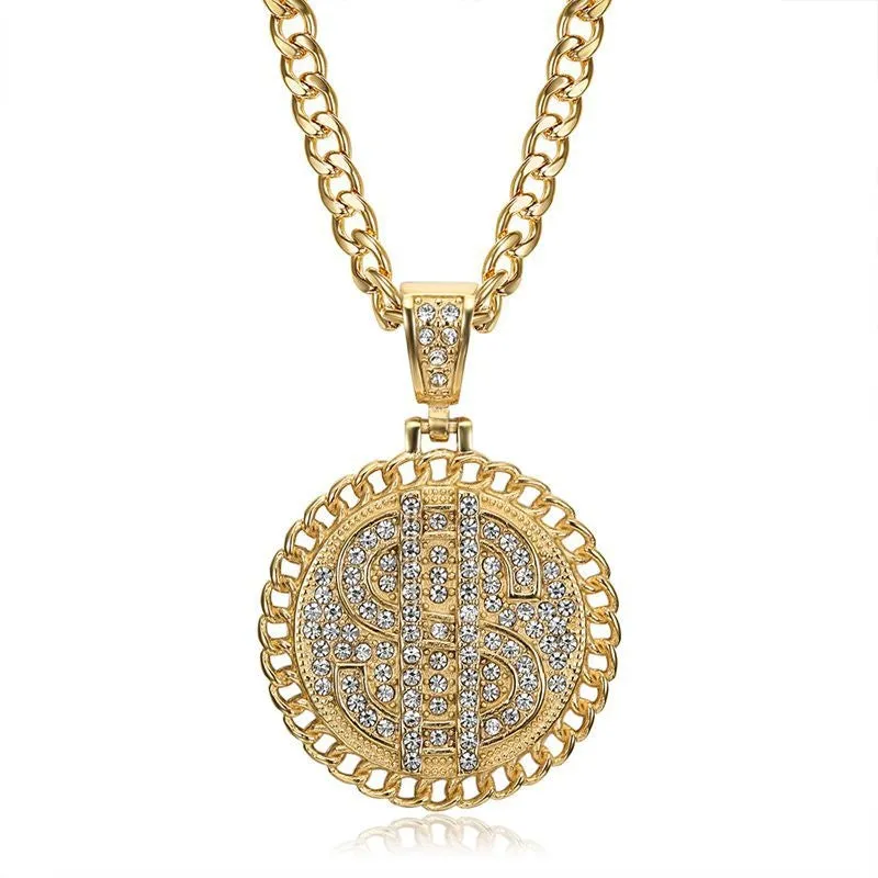 Hip Hop Dollar Symbol Zircon Pendant