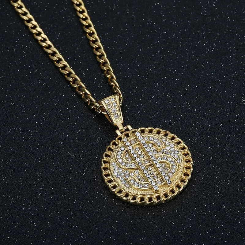 Hip Hop Dollar Symbol Zircon Pendant