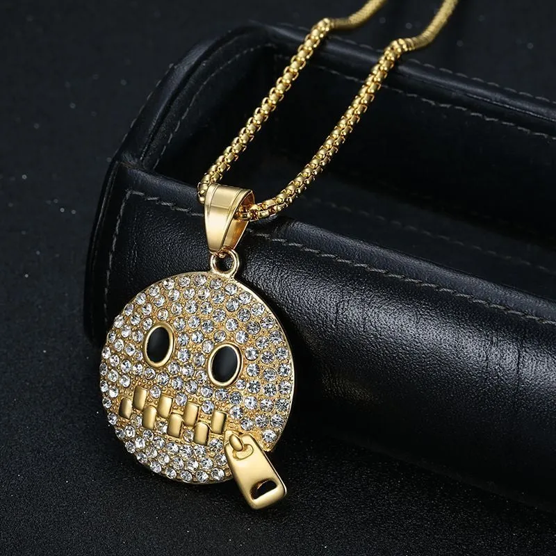 Hip Hop Shut up Zircon Expression Pendant