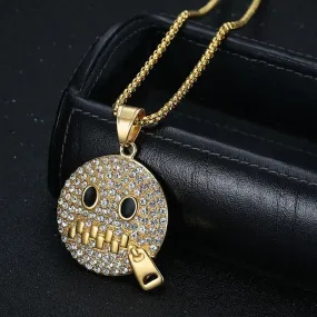 Hip Hop Shut up Zircon Expression Pendant