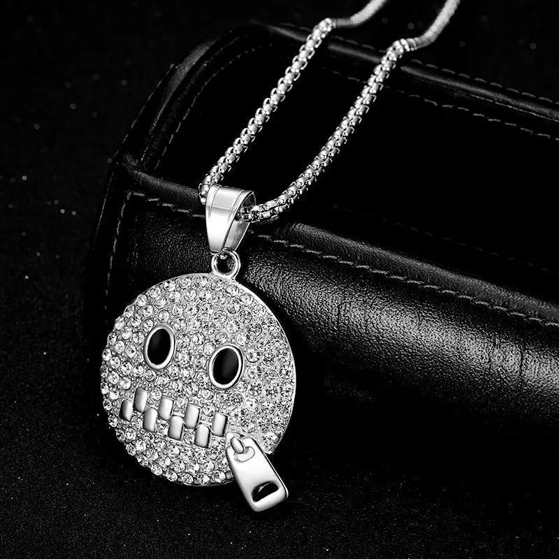 Hip Hop Shut up Zircon Expression Pendant