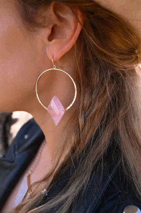 I Am Love Rose Quartz Earrings