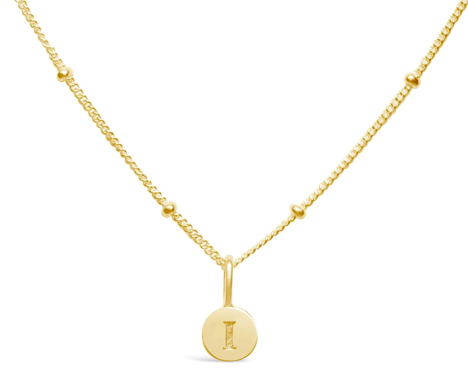 Initial Letter Necklace - 14K Gold