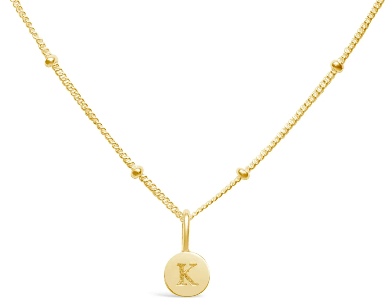 Initial Letter Necklace - 14K Gold