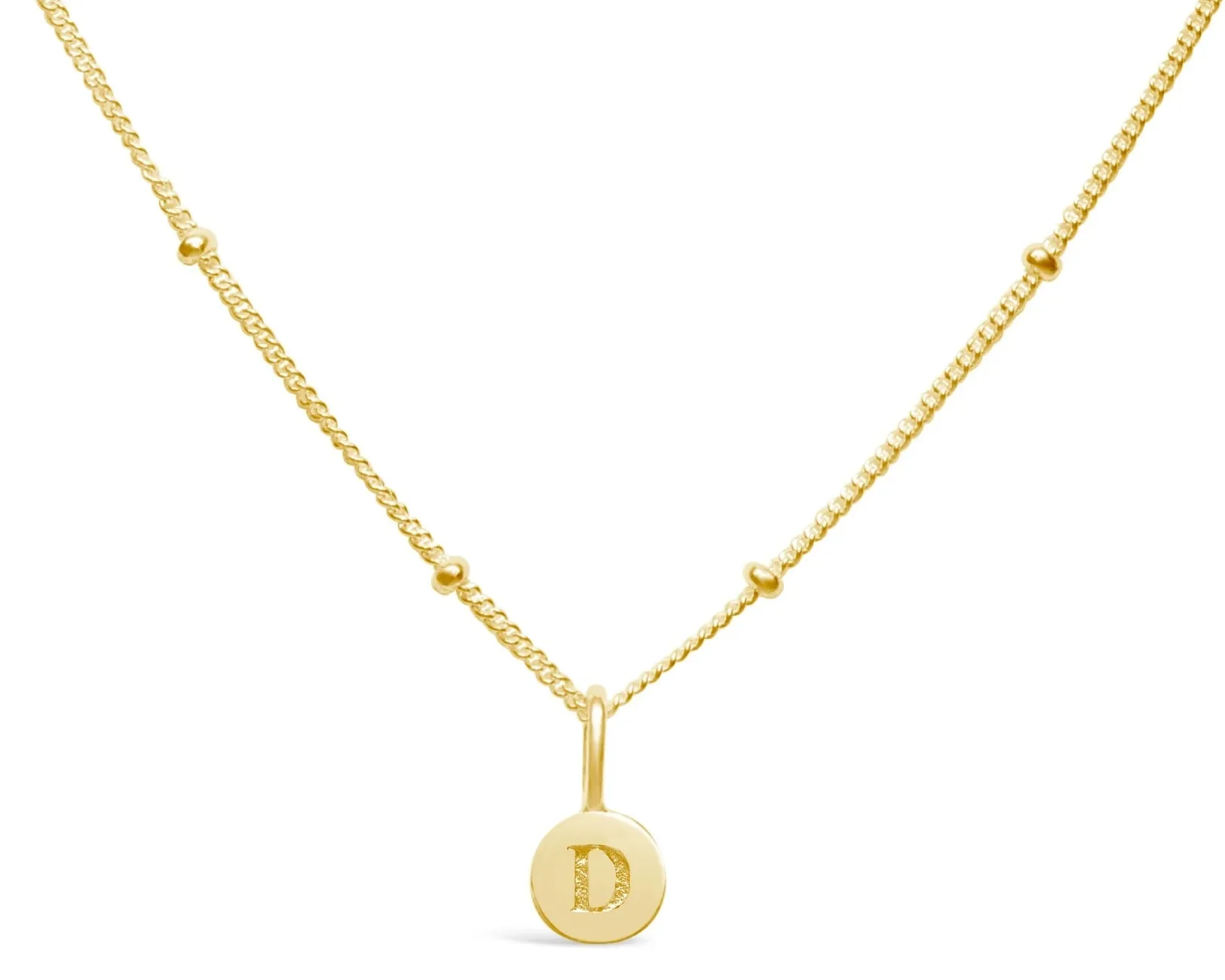 Initial Letter Necklace - 14K Gold