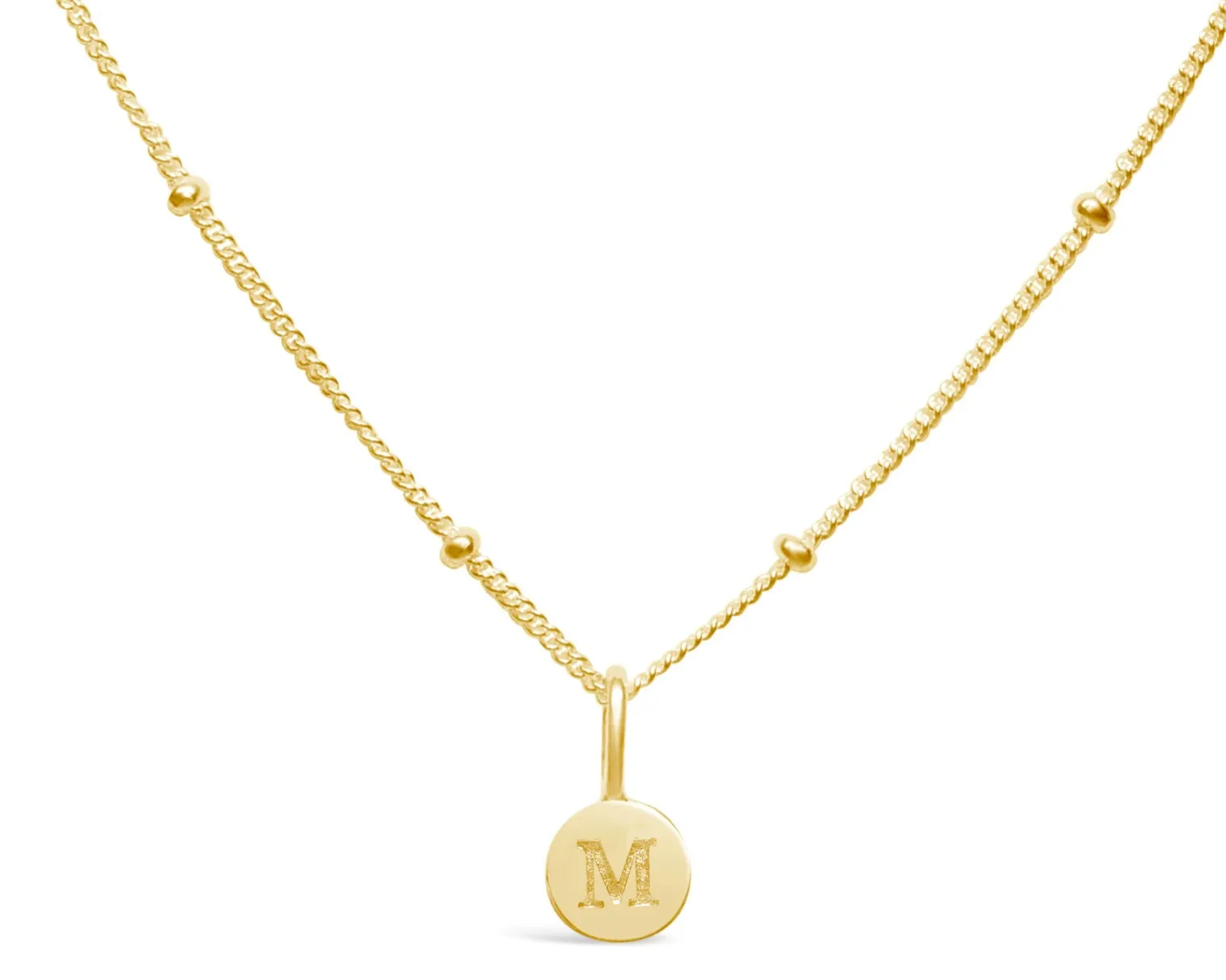 Initial Letter Necklace - 14K Gold