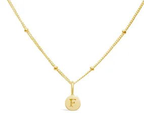 Initial Letter Necklace - 14K Gold