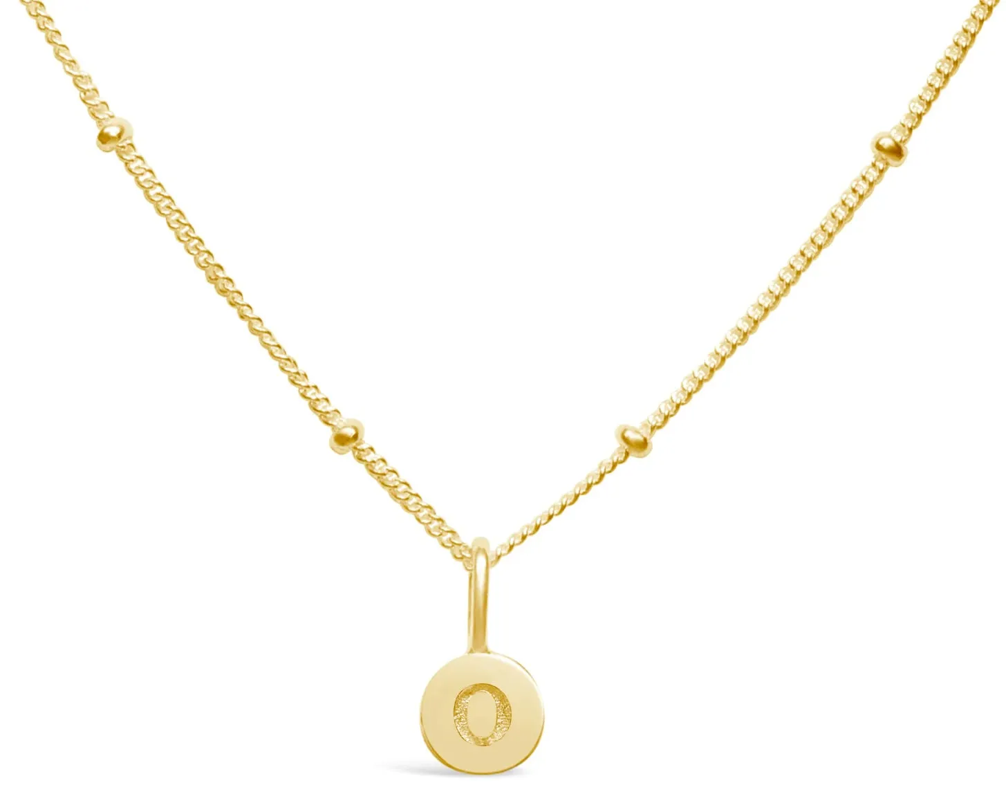 Initial Letter Necklace - 14K Gold