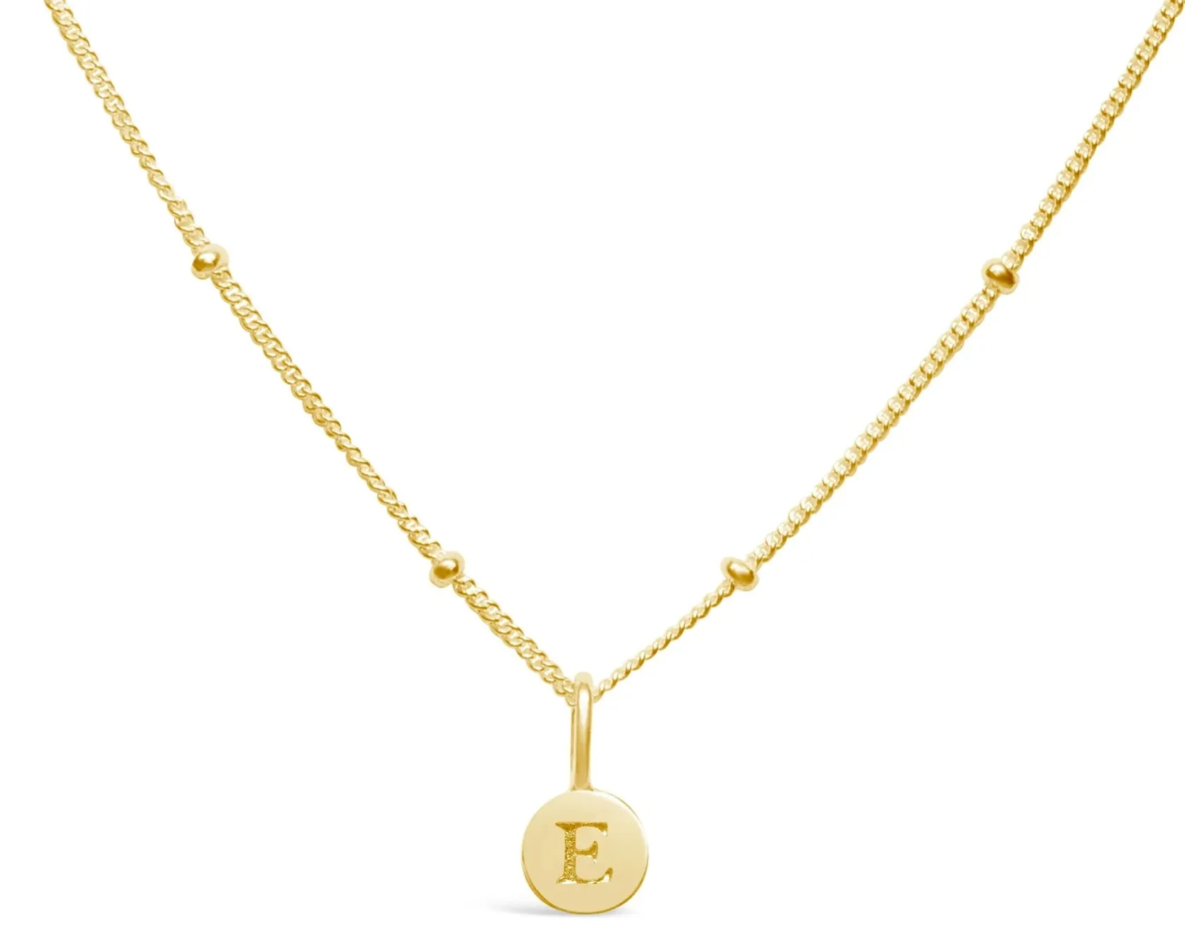 Initial Letter Necklace - 14K Gold