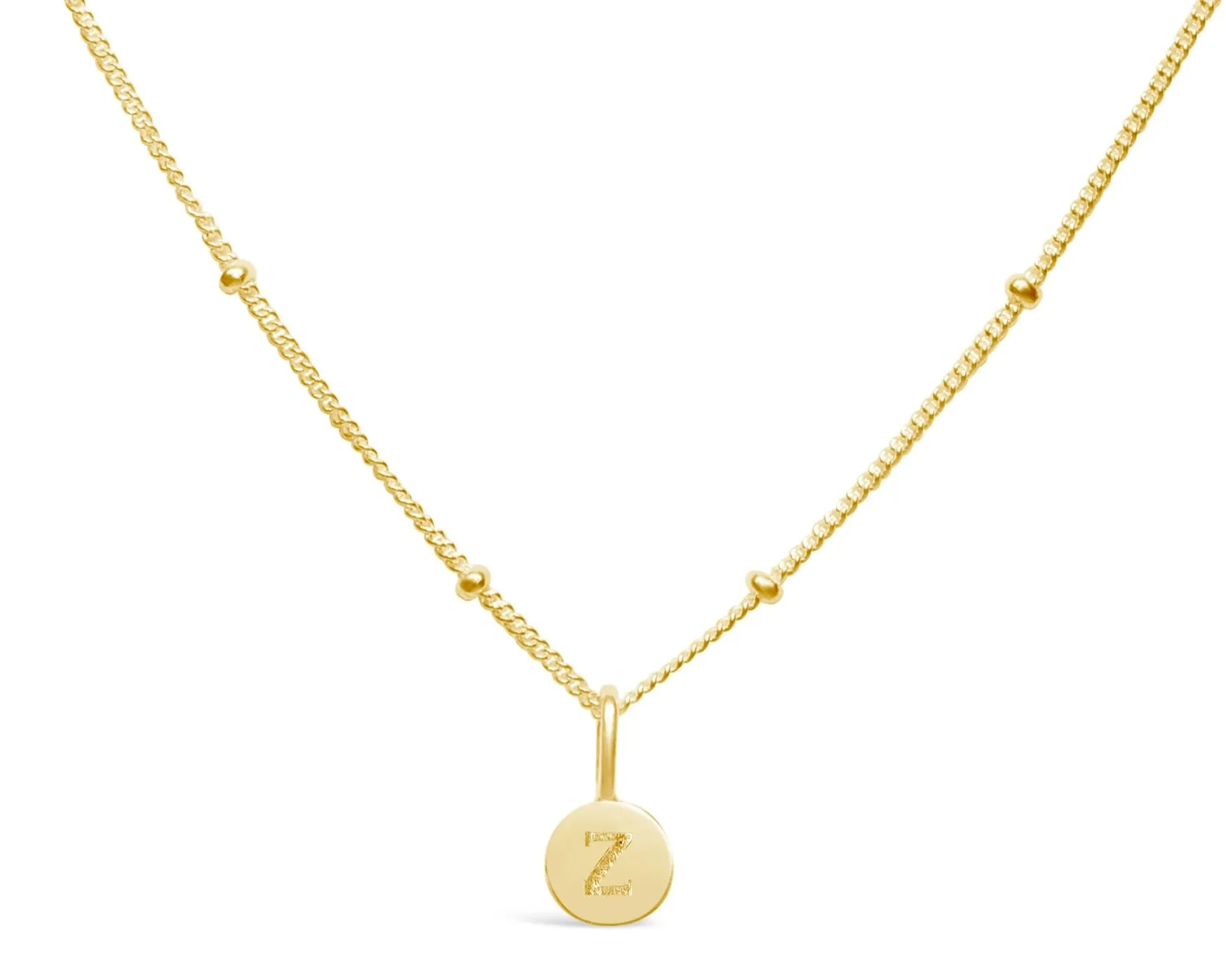 Initial Letter Necklace - 14K Gold