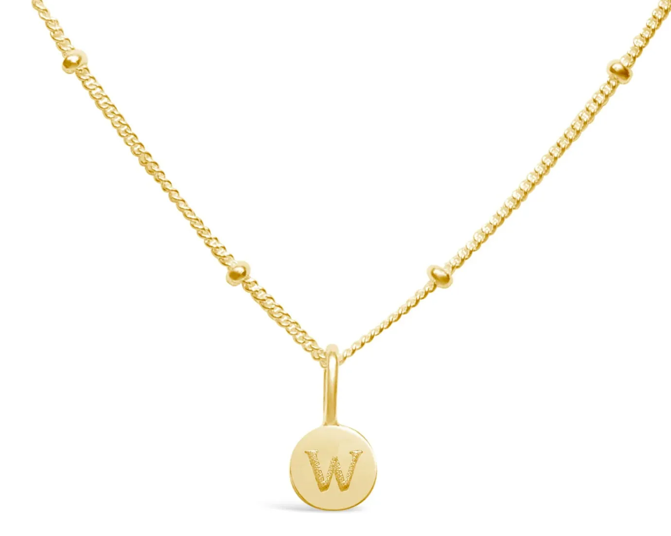 Initial Letter Necklace - 14K Gold