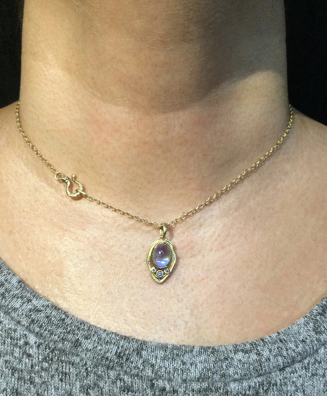 Inverted Waterdrop Pendant with Moonstone