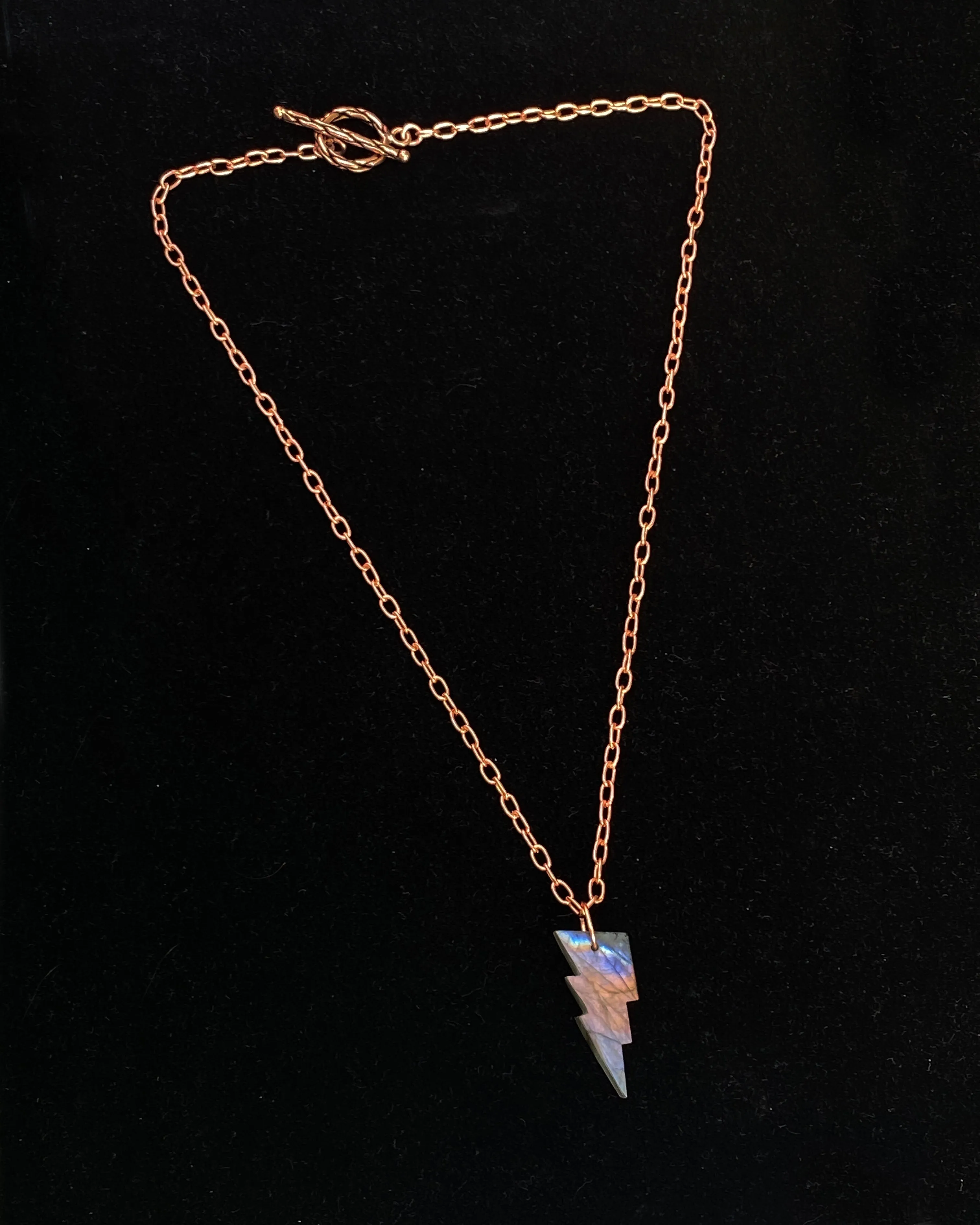 Labradorite Lightning Bolt Necklace