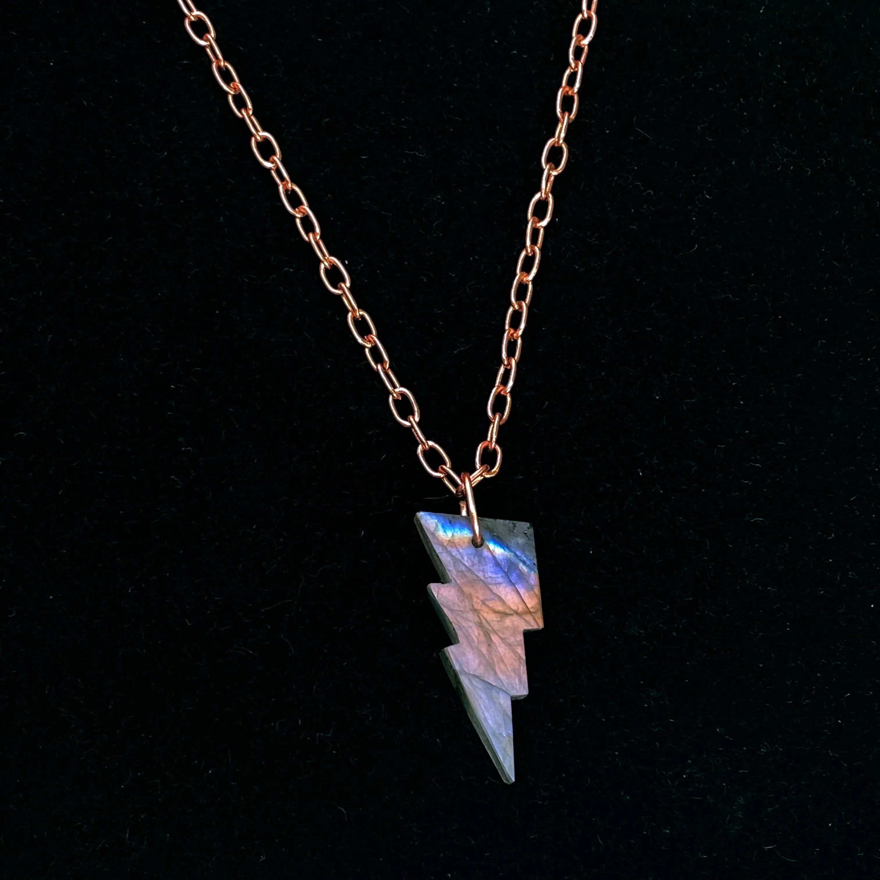 Labradorite Lightning Bolt Necklace