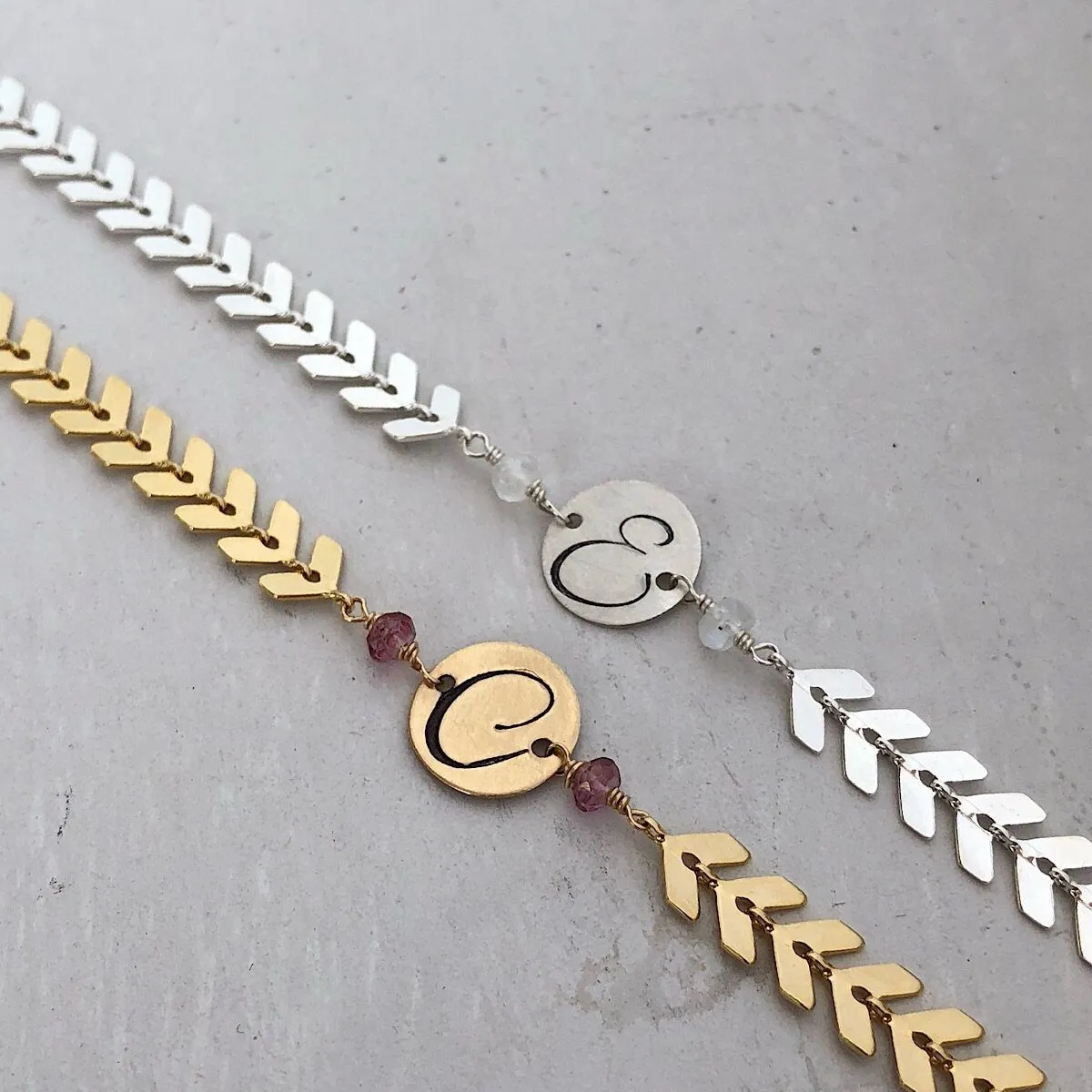 Laurel Script Initial Bracelet