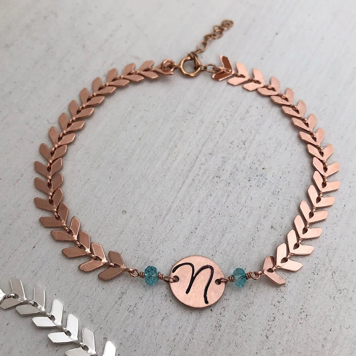 Laurel Script Initial Bracelet