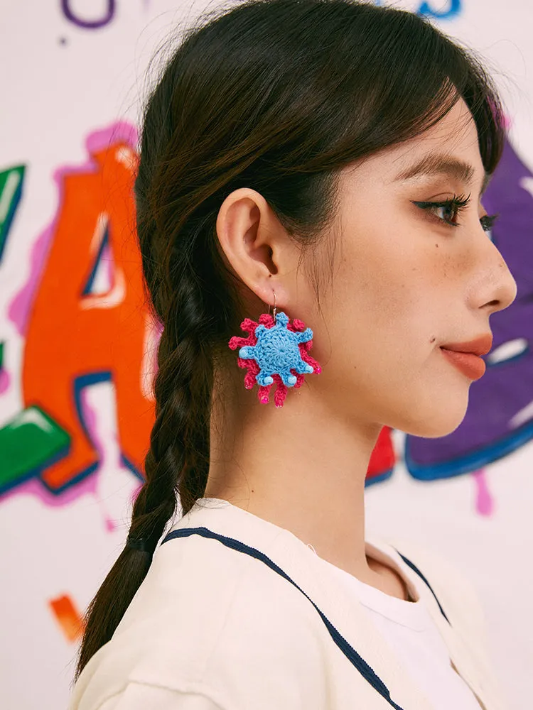 LB Hand Crochet Colorful Inkjet Earrings LOJL105