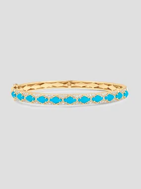 Lucia Yellow Gold Turquoise Bangle