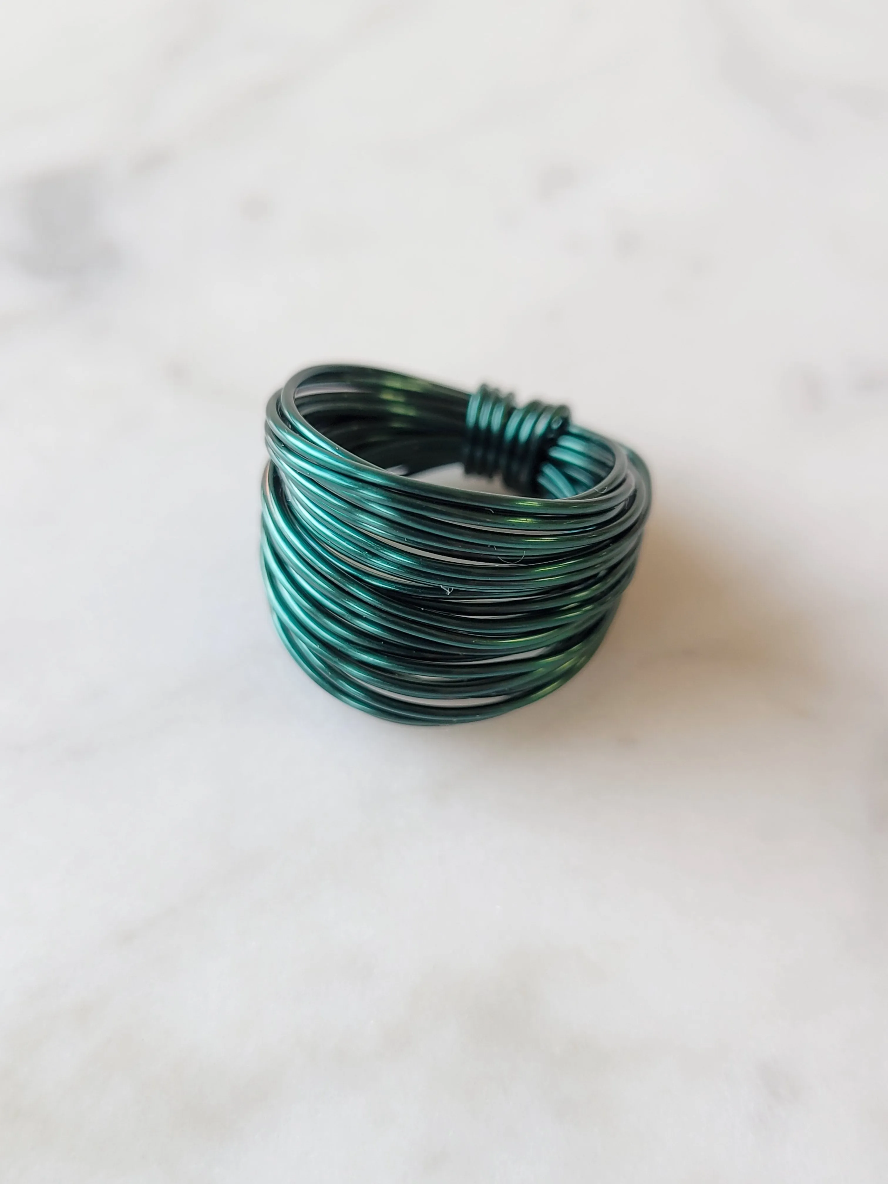 Marcia Wire Wrap Ring in Green