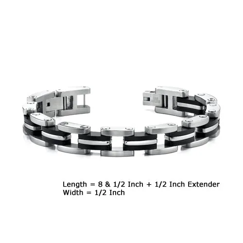 Men's Heavy Duty Two-Tone Link Stainless Steel Bracelet