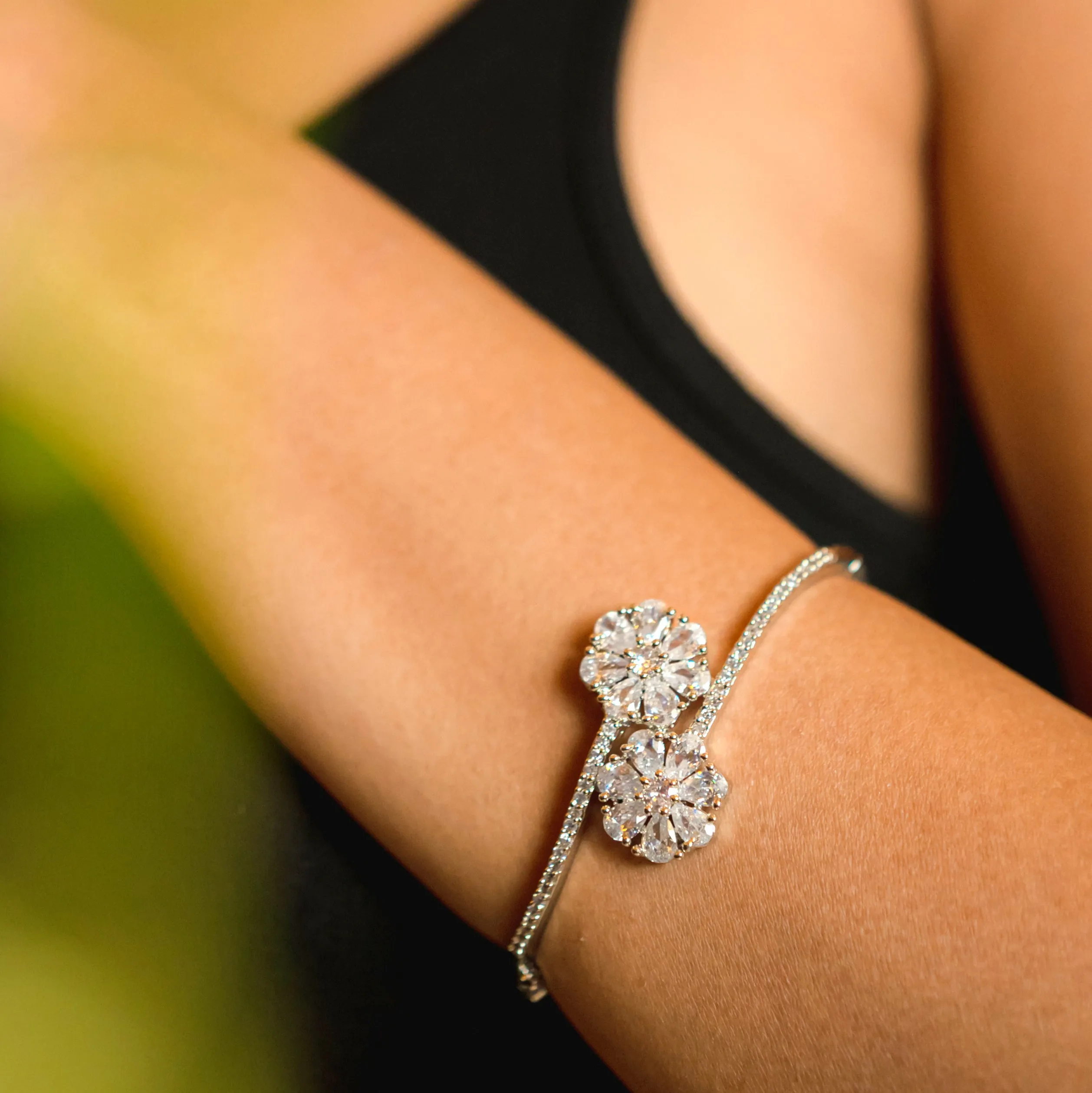 Mesmerizing White Rhodium Bracelet