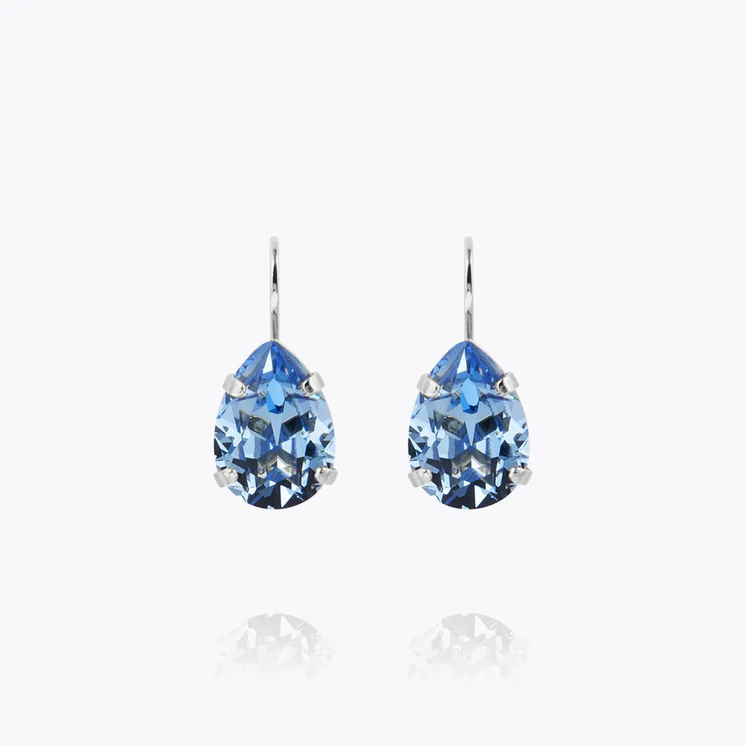 Mini Drop Clasp Earrings / Light Sapphire