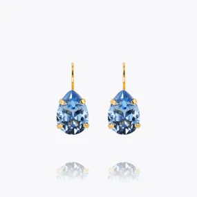 Mini Drop Clasp Earrings / Light Sapphire