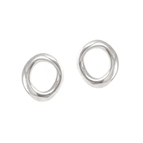 Minimal Cora Round Silver Stud Earrings