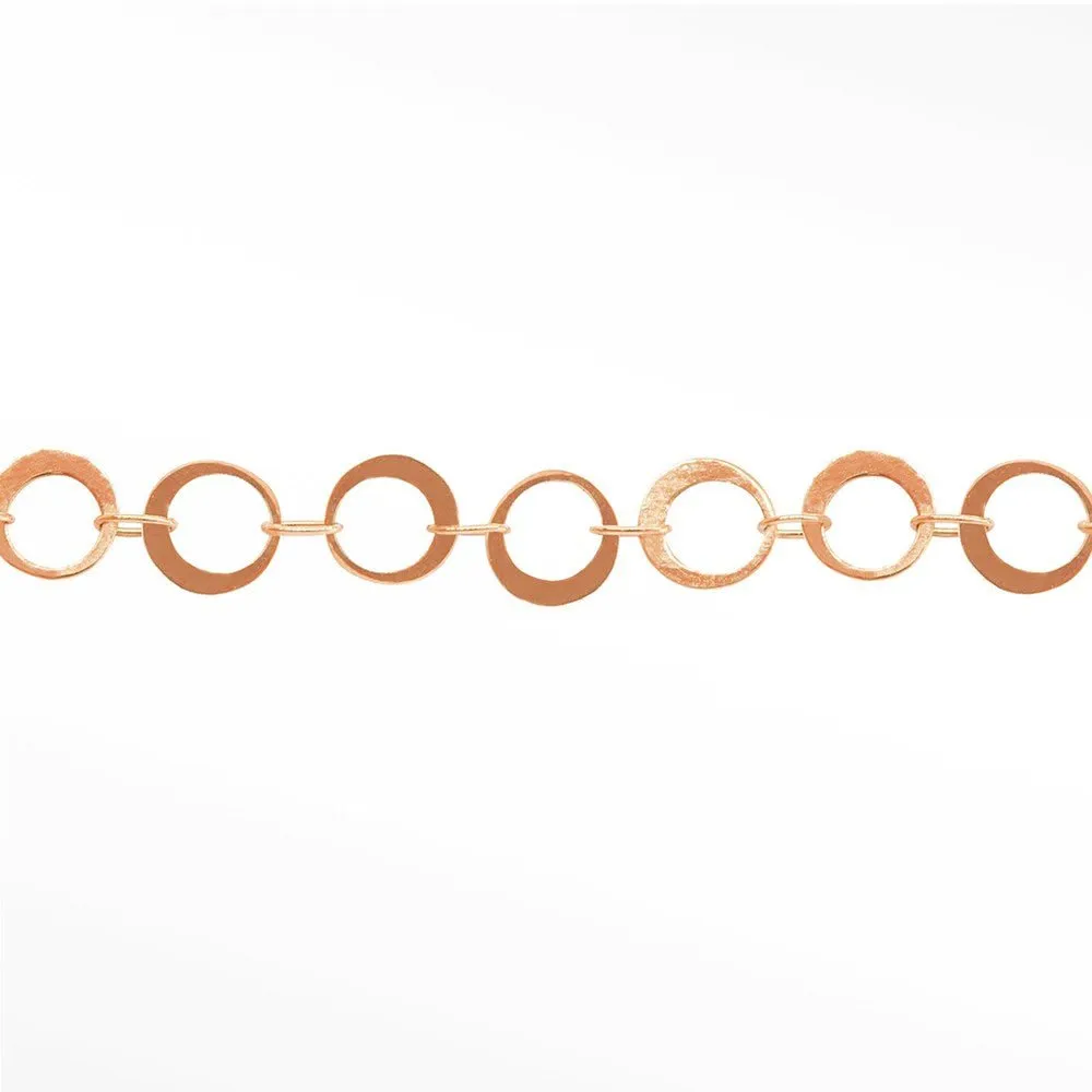 Mirror Hollow Round 4mm 14k Rose Gold Chain Designer Line for Permanent Jewelry Sold by the inch