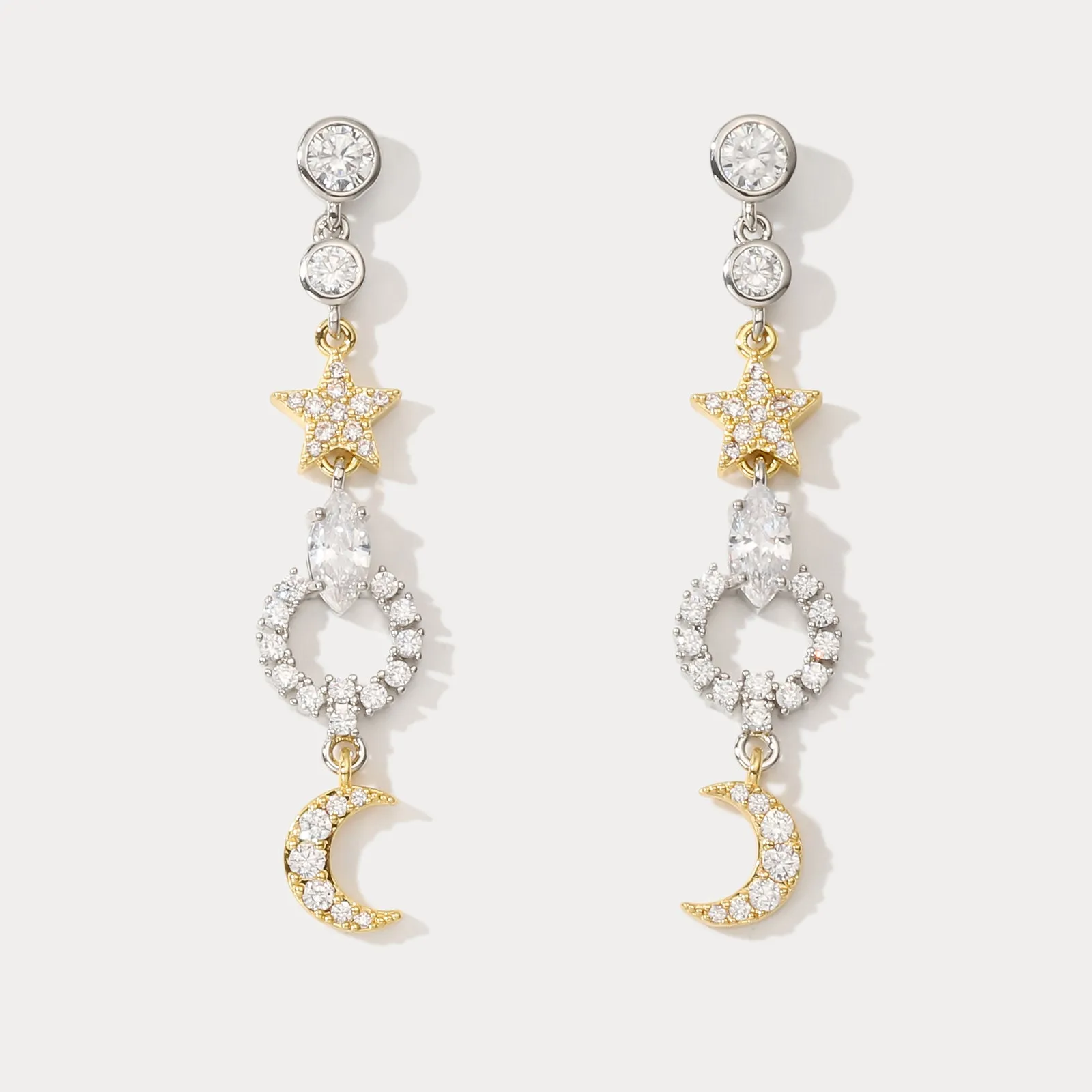 Moon Star Pearl Earrings