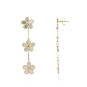 Mother of Pearl Flower Dangle Earrings