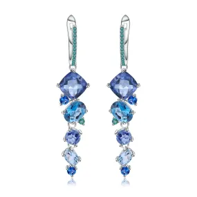 Mystic Quartz and Blue Topaz Drop Earrings