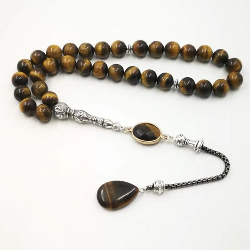 Natural Tiger Eye Stone Prayer Beads