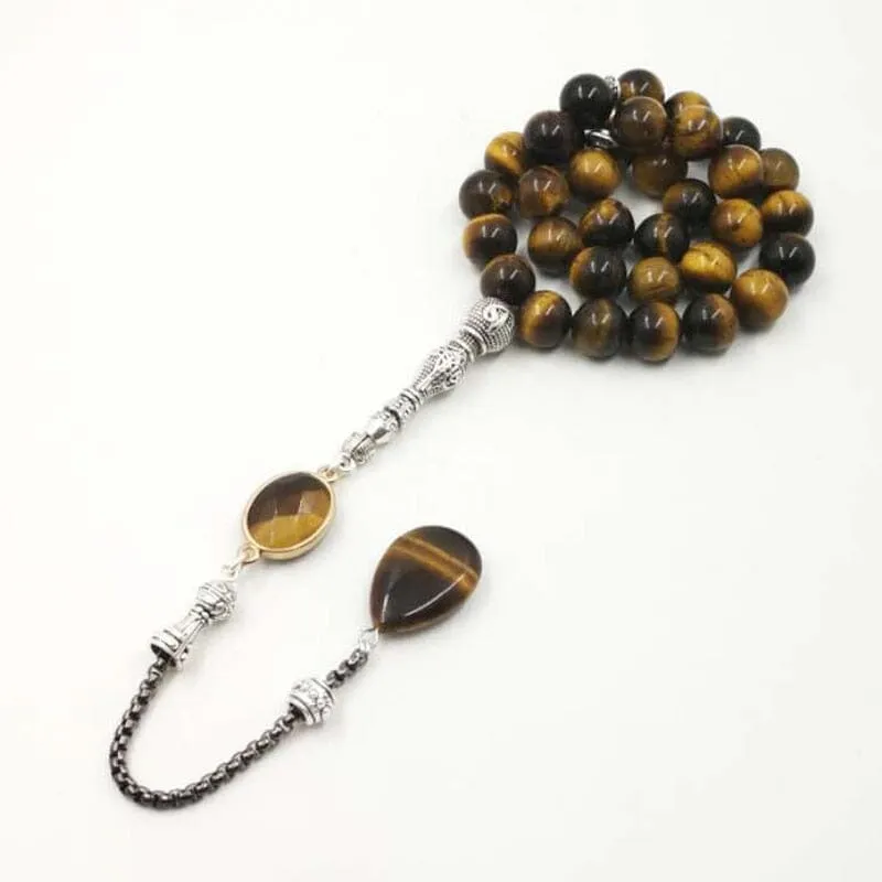 Natural Tiger Eye Stone Prayer Beads