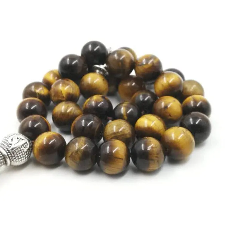 Natural Tiger Eye Stone Prayer Beads