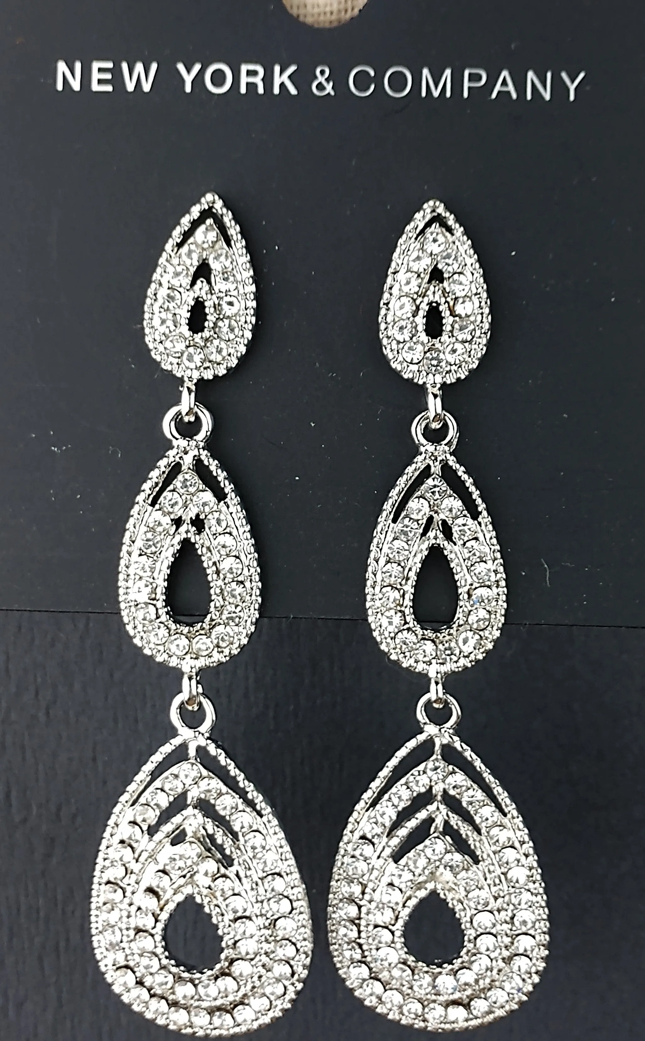 NY & Co. Crystal Chandelier Earrings