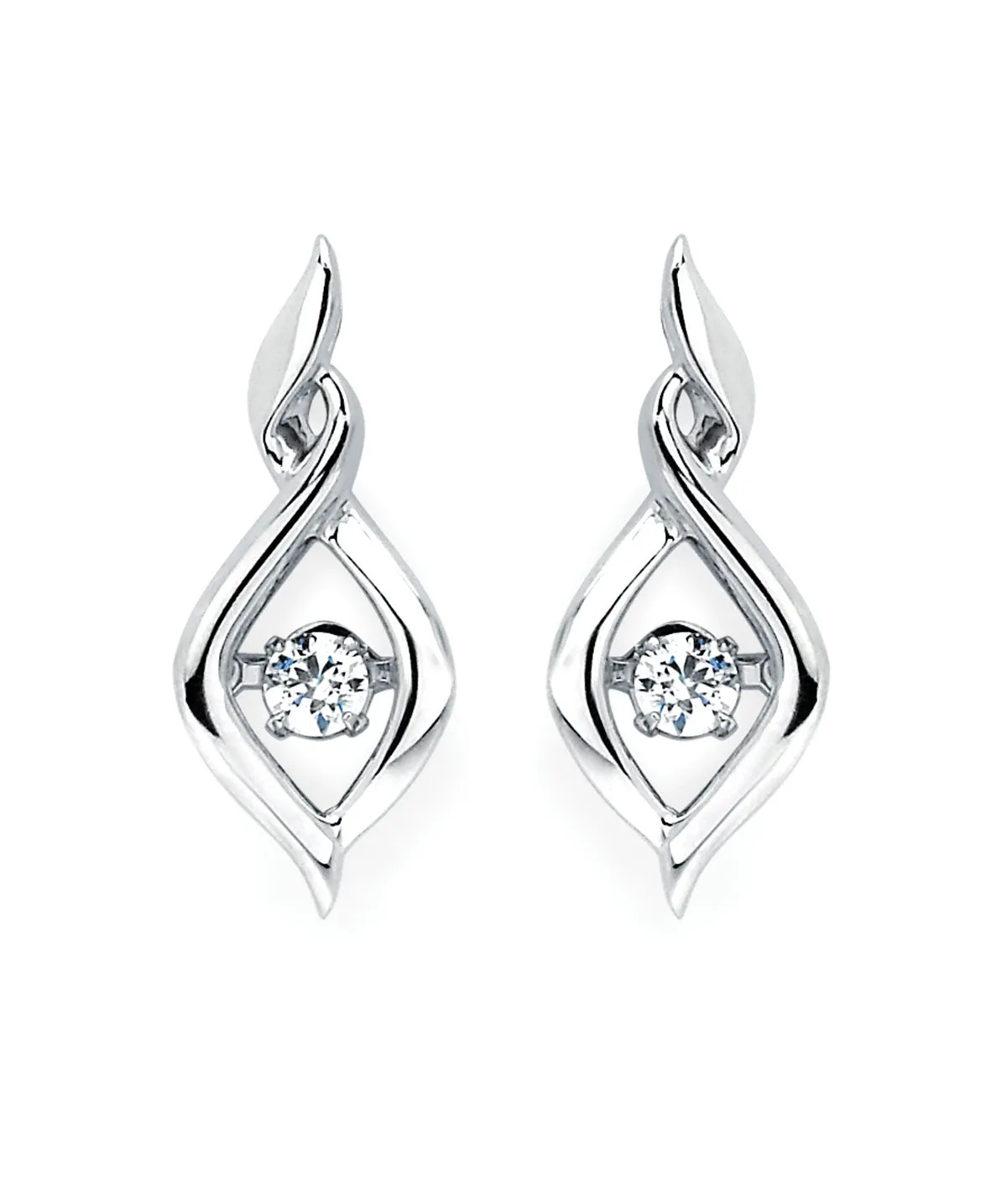 Ostbye - Sterling Silver Spiral Tear Drop Earrings