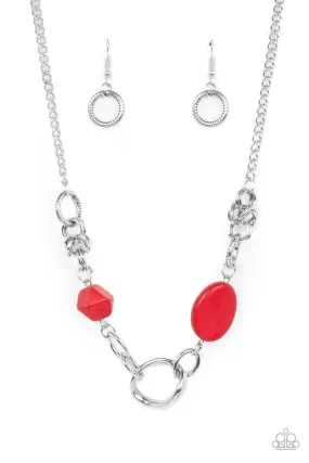 Paparazzi Sonoran Solo - Red Necklace