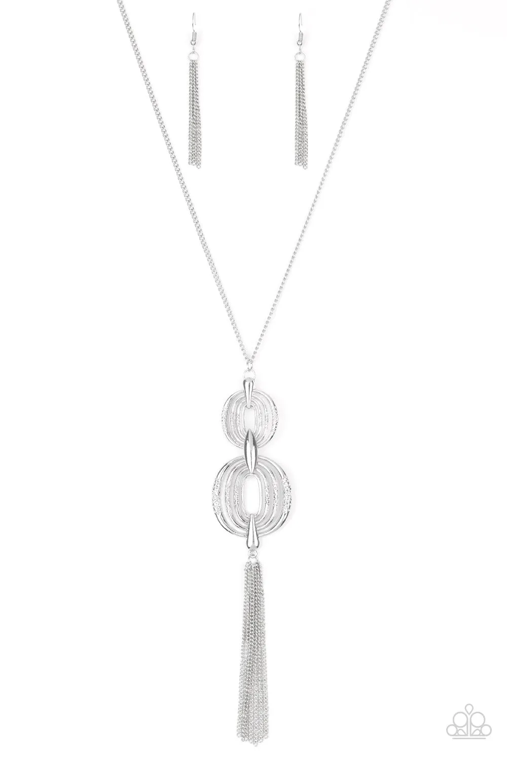 Paparazzi Timelessly Tasseled - Silver Necklace