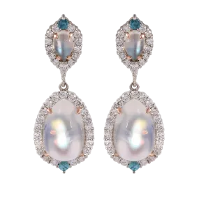 Pear Moonstone Drop Earrings