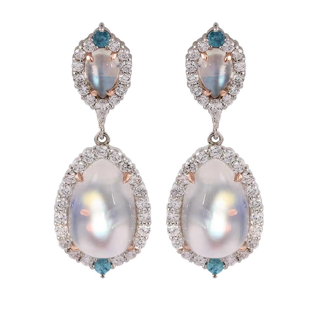 Pear Moonstone Drop Earrings