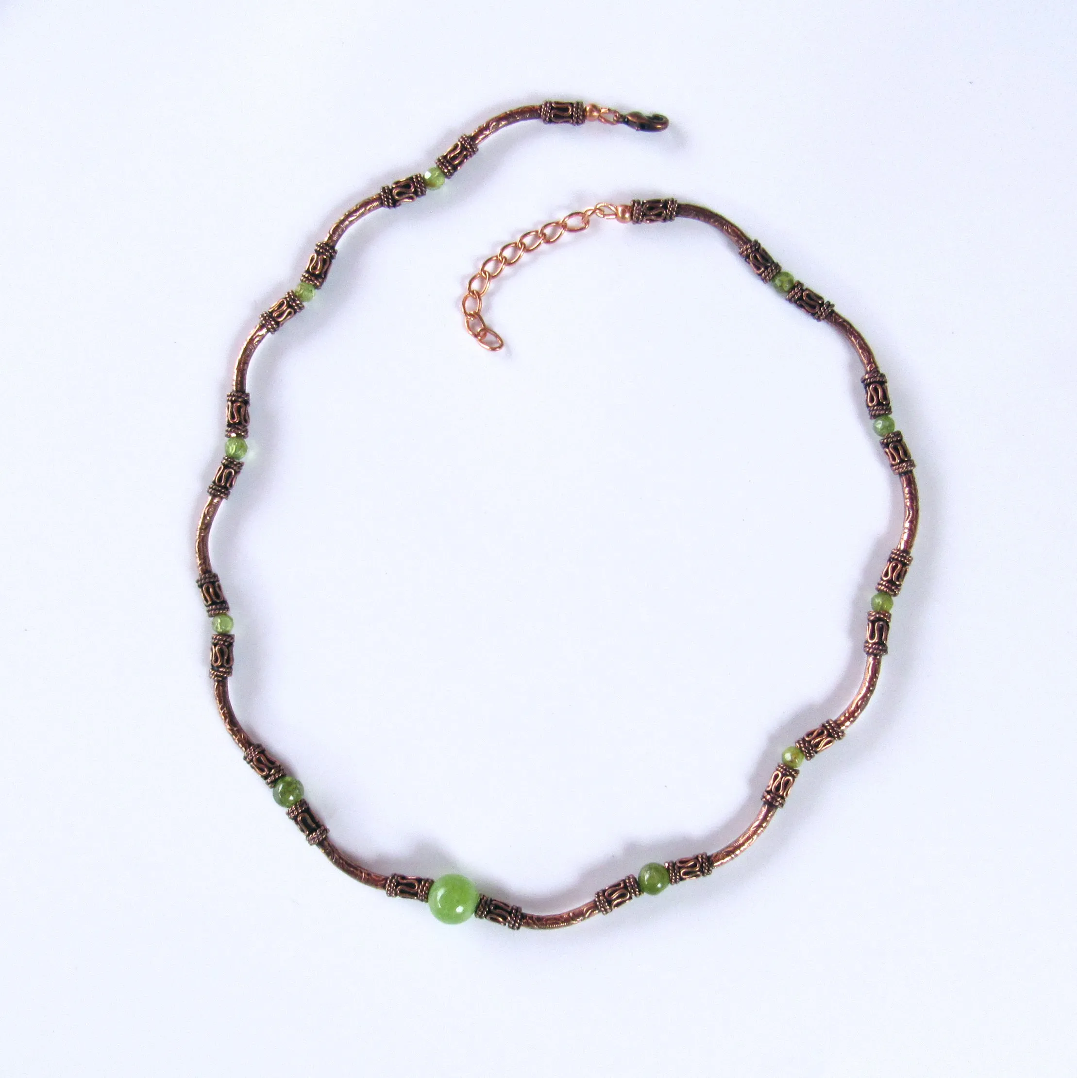 Peridot and Copper Necklace