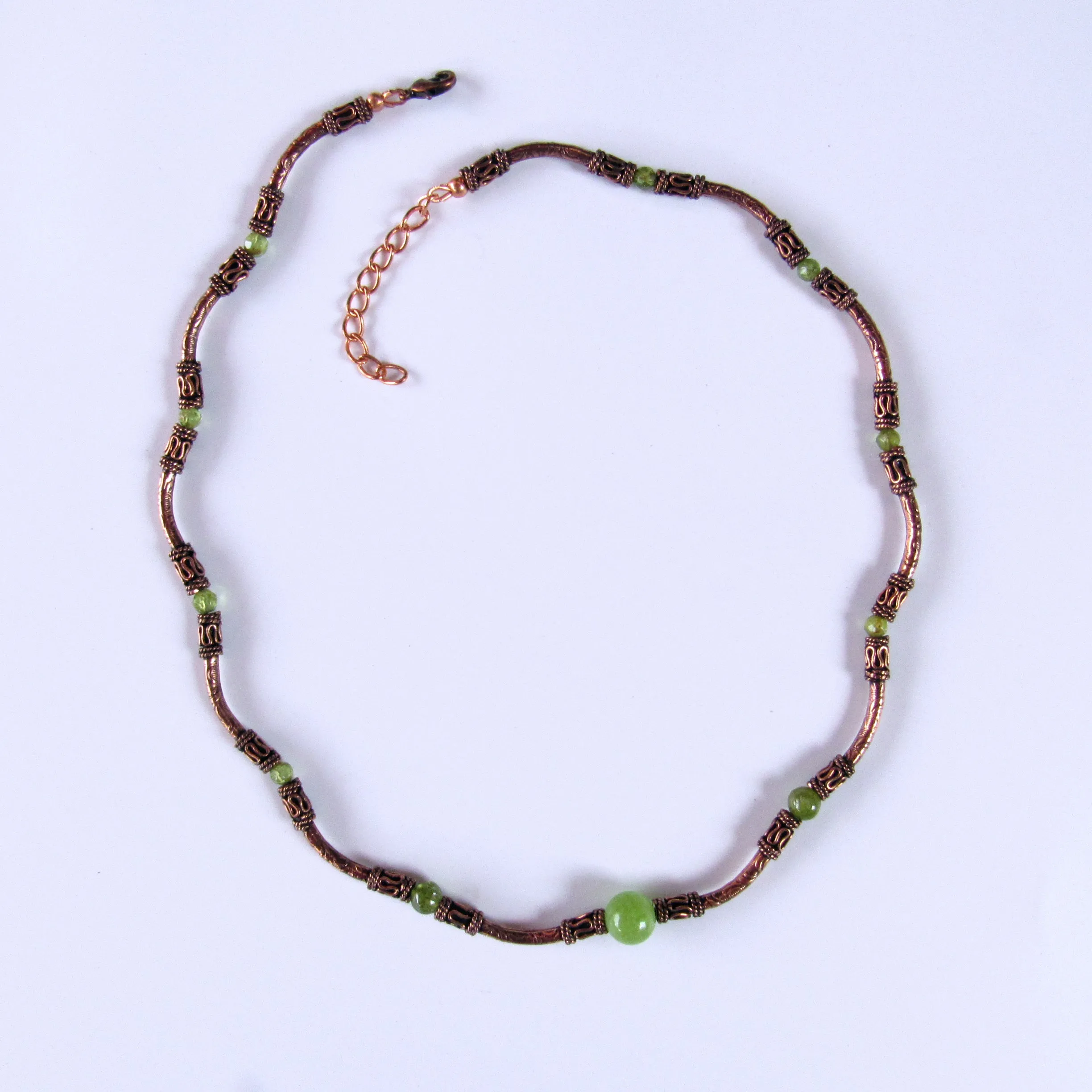 Peridot and Copper Necklace