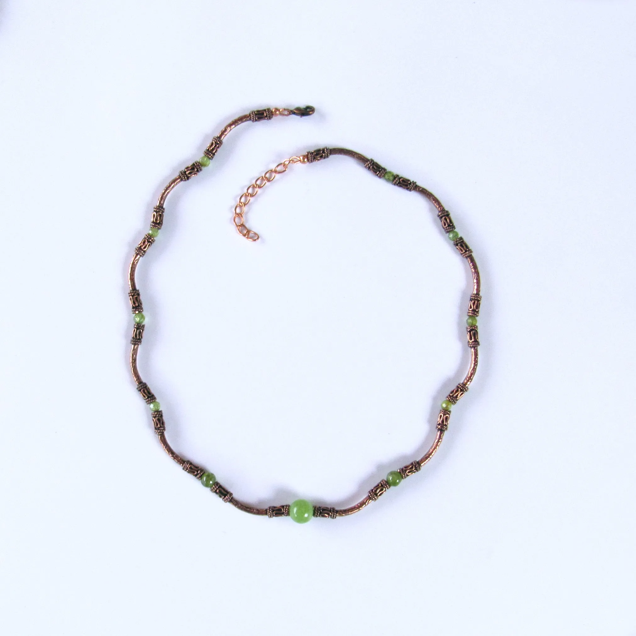 Peridot and Copper Necklace