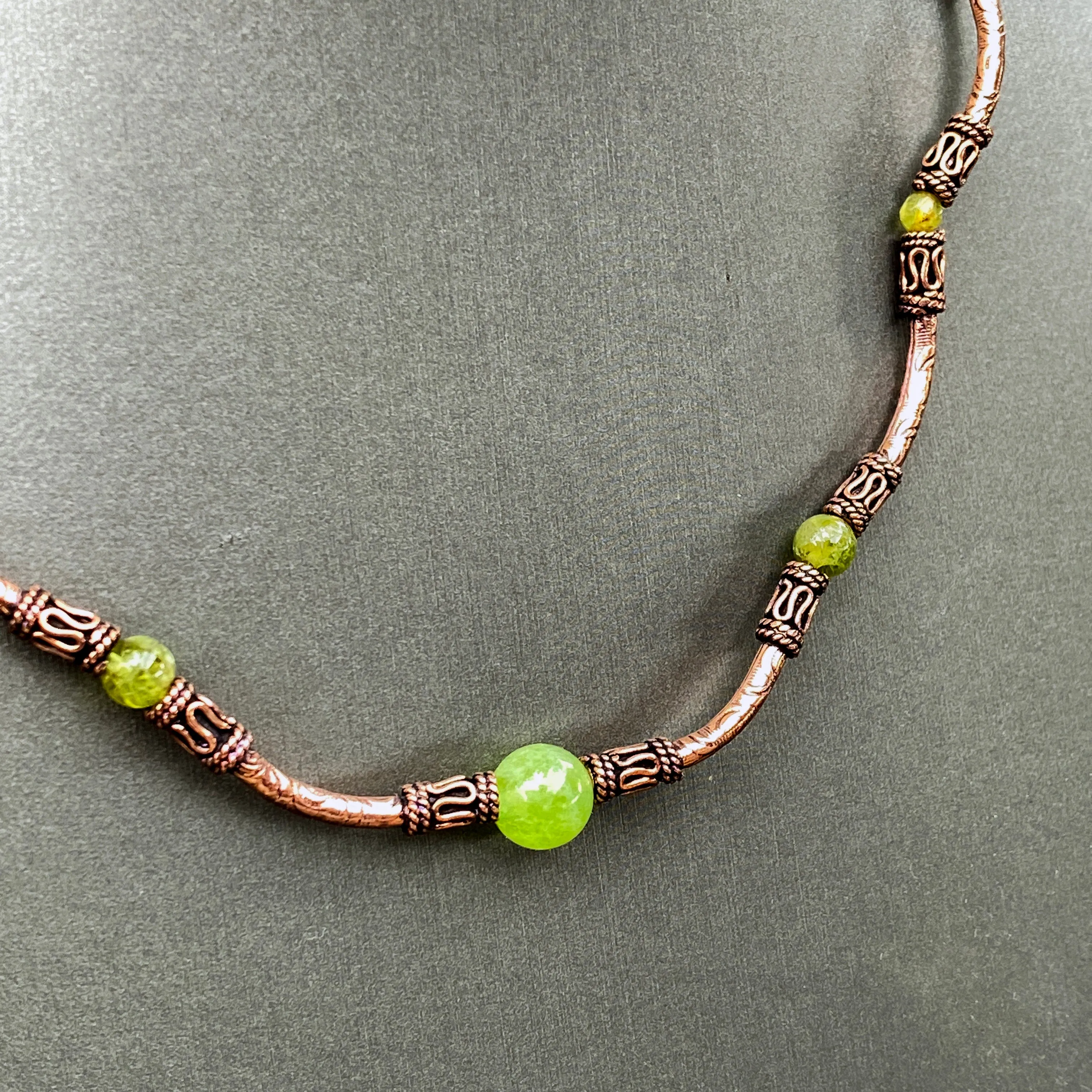 Peridot and Copper Necklace